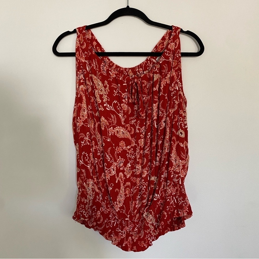 Maurices Red Paisley Tank Top